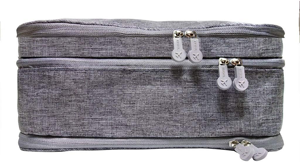 Travel Underwear Organizer, Bra Underwear Travel Packing Organizer Waterproof Pack Cube Lingerie Socks Bag Layer Cosmetic Bag Bra Bag for Travel(Grey) - Image 3