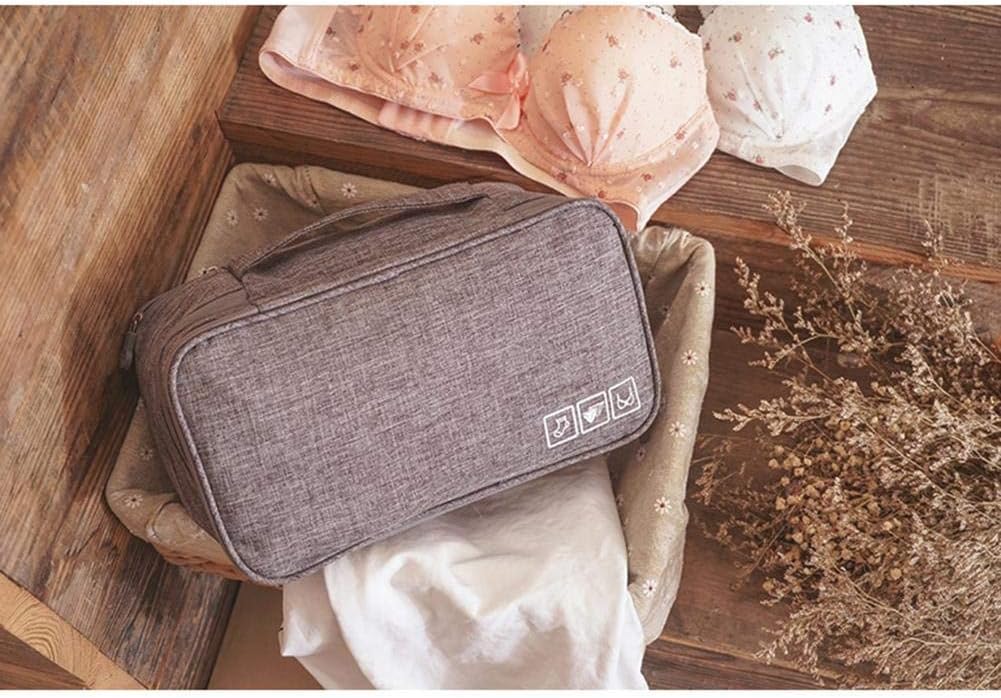 Travel Underwear Organizer, Bra Underwear Travel Packing Organizer Waterproof Pack Cube Lingerie Socks Bag Layer Cosmetic Bag Bra Bag for Travel(Grey) - Image 7